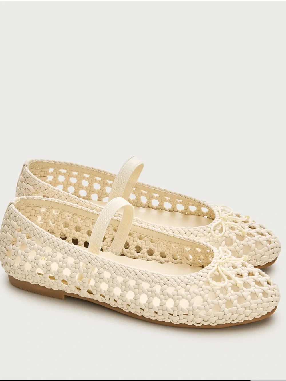 NWT J Crew Crewcuts Girls' basketweave ballet flats in metallic - Natural